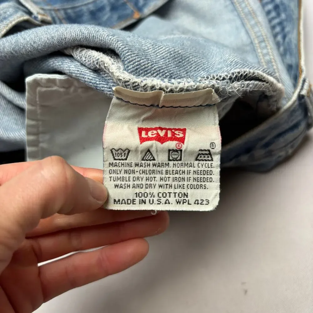 Vintage 90s Levi's 501 Straight Leg Jeans 36x30 Made in USA Light Wash Dirt
